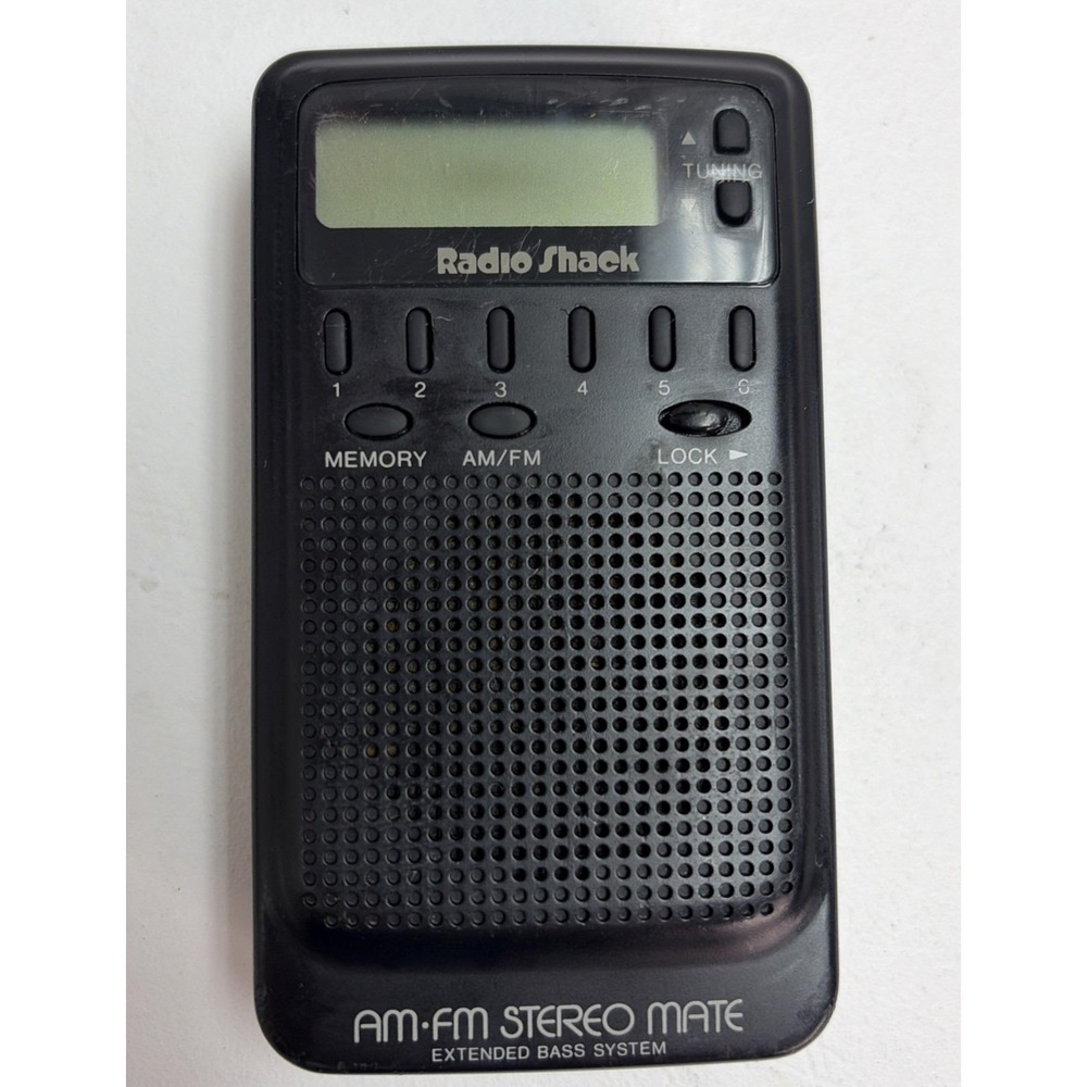 Radio Shack AM/FM Stereo Mate Clip-On Radio Working Extended Bass Vintage